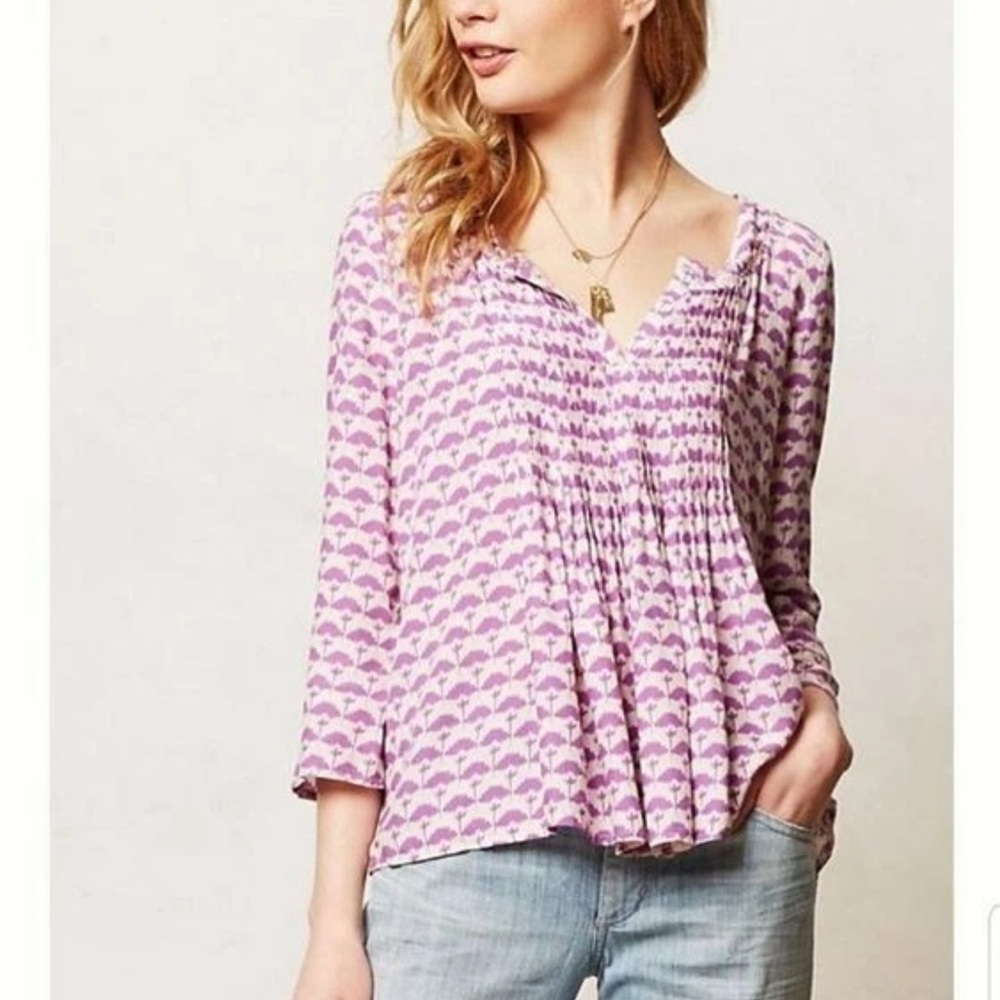 Anthropologie Vanessa Virginia  Mahdia Ikat Boho Blouse